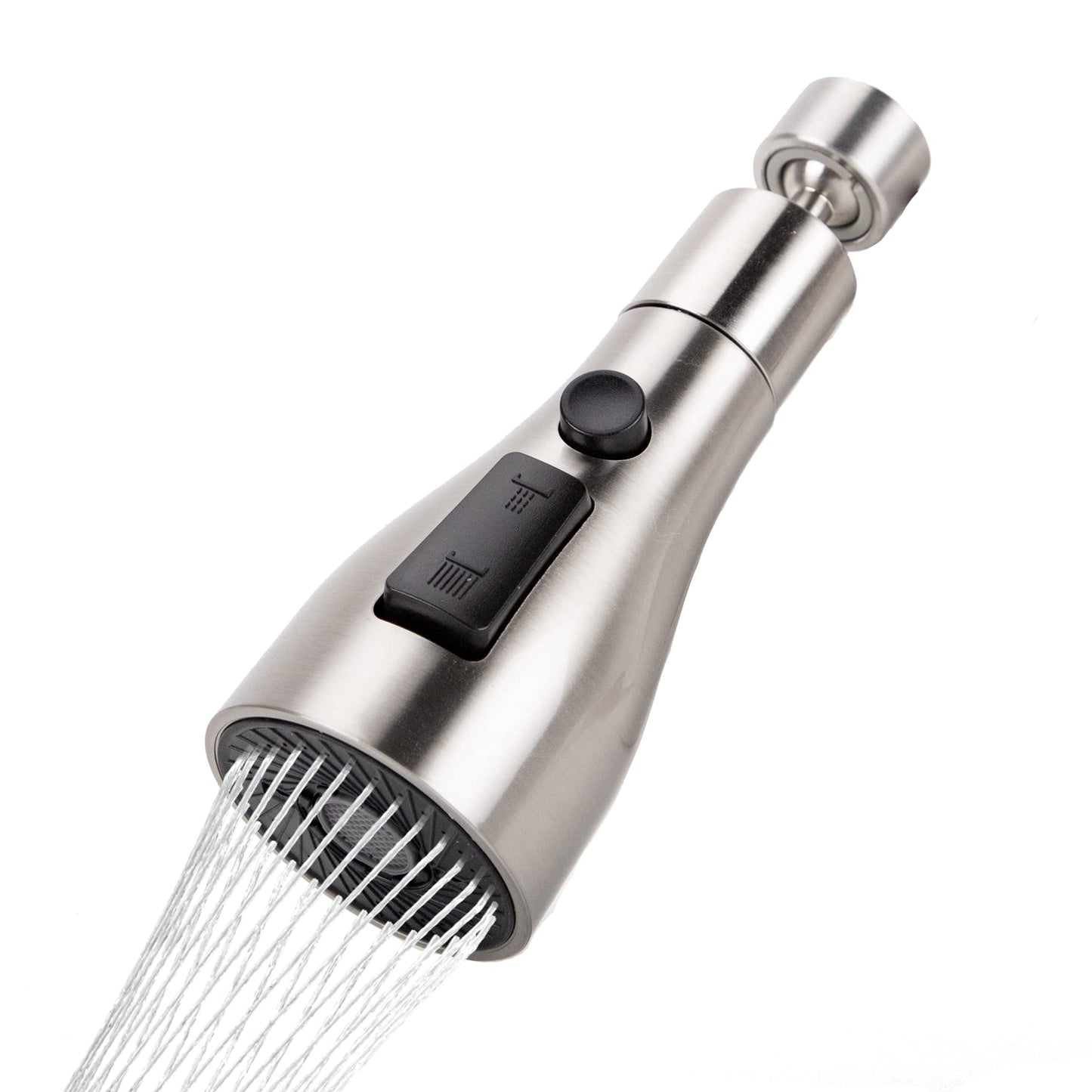 Cuysfead 360?Swivel Brushed Nickel Spout FM22 M24 Kitchen Sink Tap Spray Attachment Head with 3 Modes,Replacement Tap End Diffuser,Faucet Pressurised