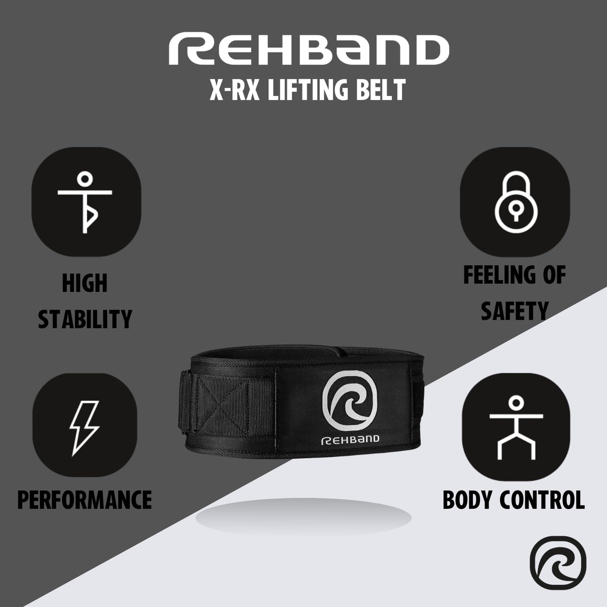 Rehband Weight Lifting Belt for Squats & Deadlifts - Weightlifting Belt for Men & Women, Powerlifting and Bodybuilding Belt Unisex, Heavy Duty Gym
