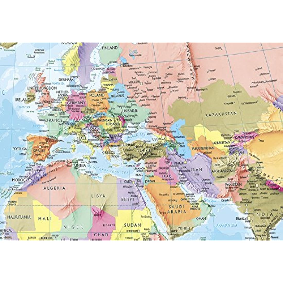 Maps International - Giant World Map Mural - Mega-Map Of The World - 232 x 158 - Blue Ocean