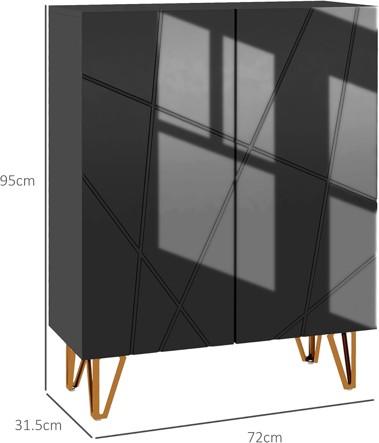 HOMCOM Shoe Storage Cabinet with Soft-Close Hinges and Adjust Shelves