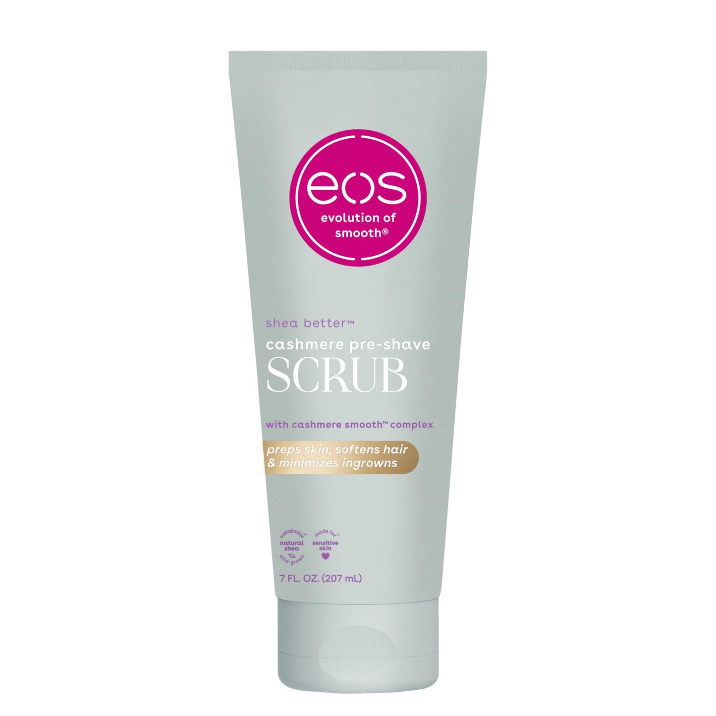 eos Cashmere Skin Collection Pre-Shave Scrub, Vanilla Cashmere Scent, Exfoliating Body Scrub, 207 ml