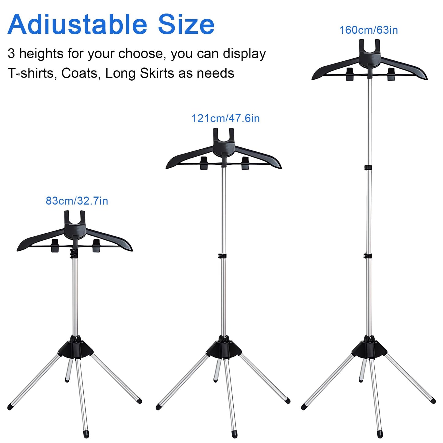 Adjustable T Shirt Display Stand, 32-63 inch T Shirt Display for Adult