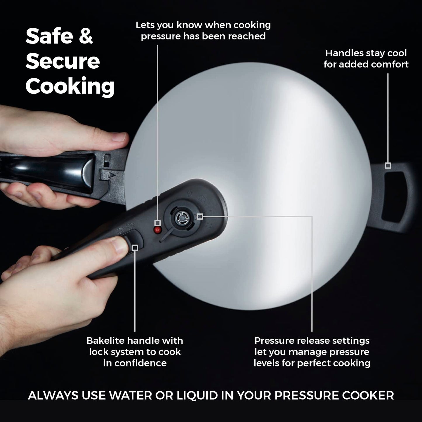 Tower T80245 Stainless Steel Pressure Cooker with Steamer Basket, 3 Litre, Stainless Steel, Silver
