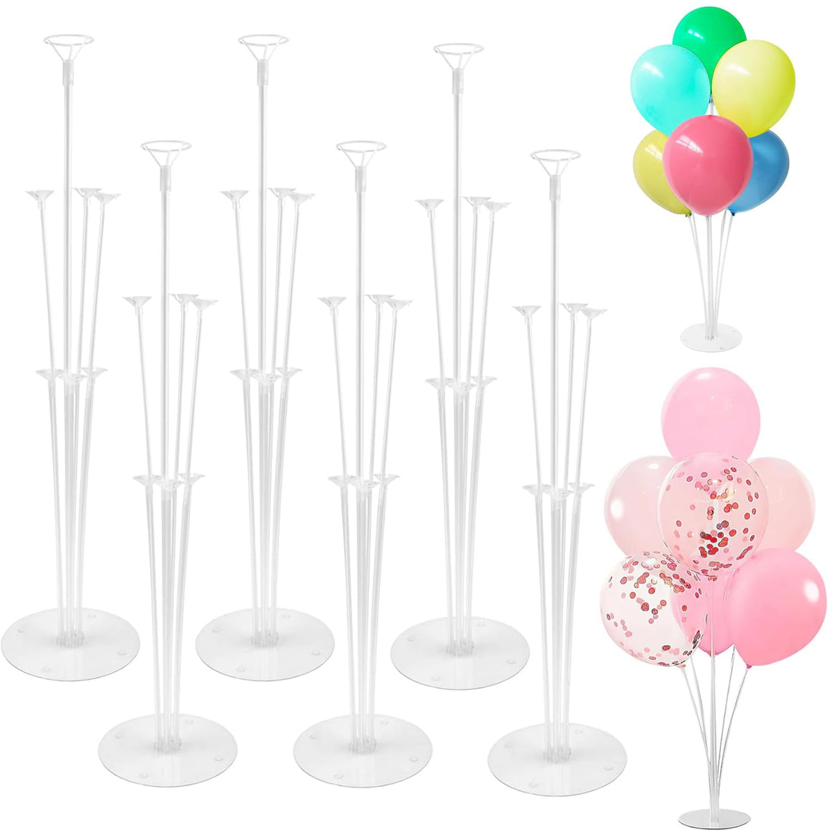Balloon Stand, Balloon Sticks, 6 Sets Reusable Stand for Table,70cm Height Table Centerpiece for Birthday Party,Wedding Festival Decorations