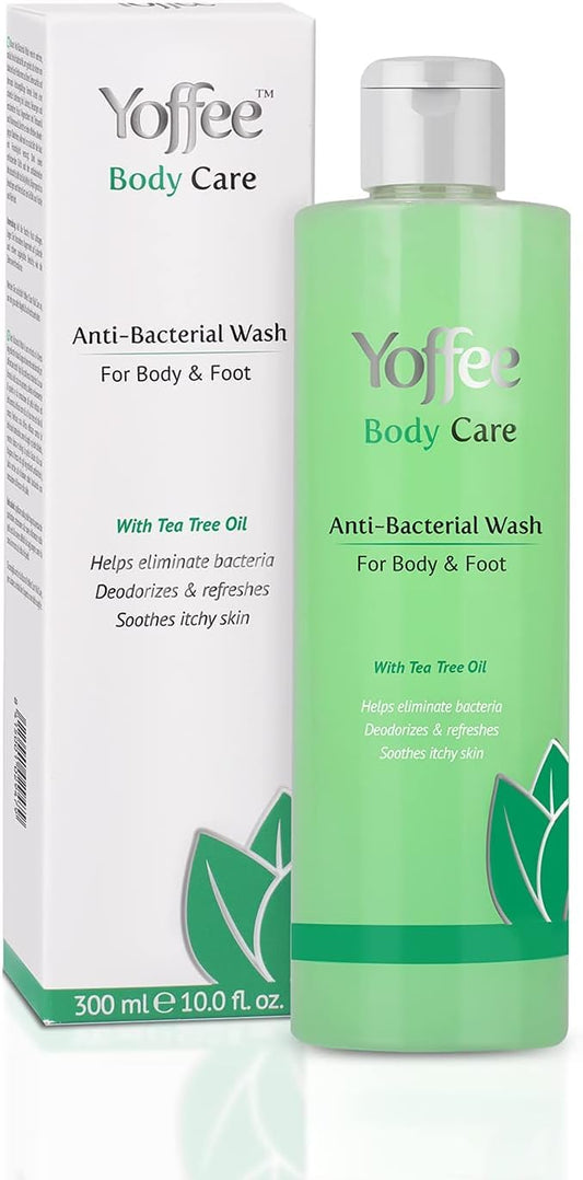 Yoffee Body Care - Antibacterial Wash for Body and Feet - Antifungal with pure Tree Tea Oil and Mint - Eliminates body odour - Relieves itching,