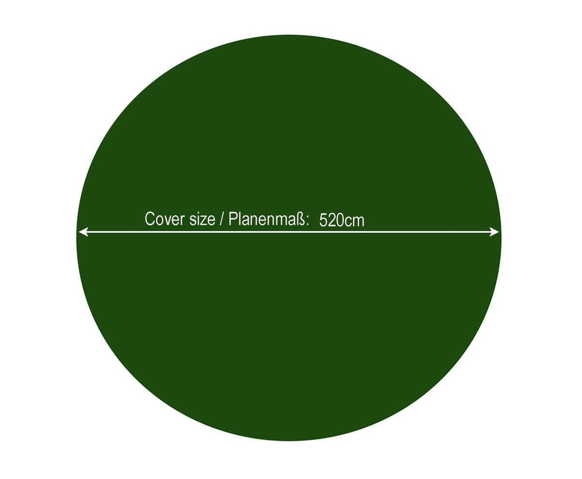 QUICK STAR Winter Swimming Pool Cover Round 180g/m? for Poolsize 420-460cm (15ft) Tarpaulin dimension ? 520cm Green