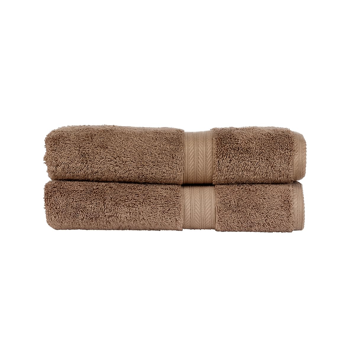 Christy Renaissance 2 Bath Towels Set | Mink Brown | 100% Egyptian Cotton Pile | Luxuriously Soft and Super Absorbent | 675 GSM