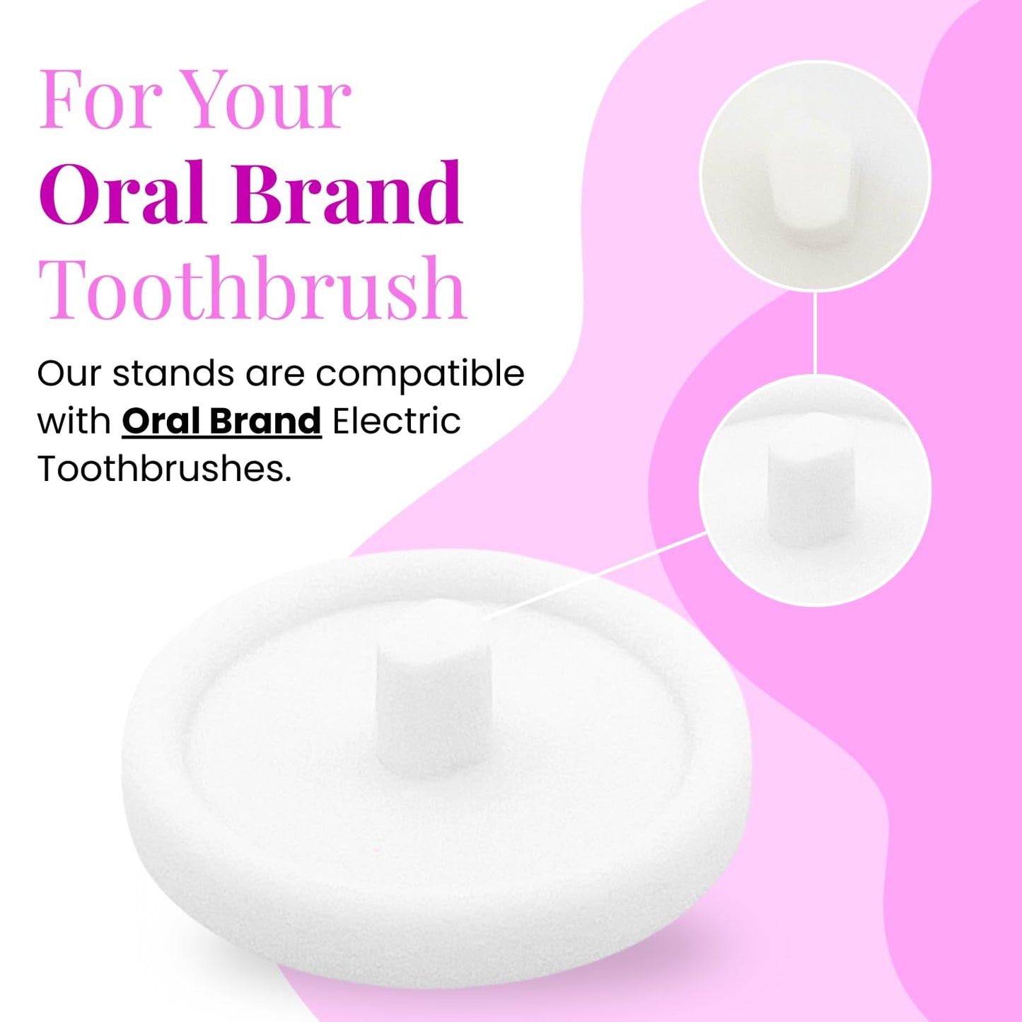 Oral Care Brand Electric Toothbrush Stand & Drip Tray (White, Quadruple)