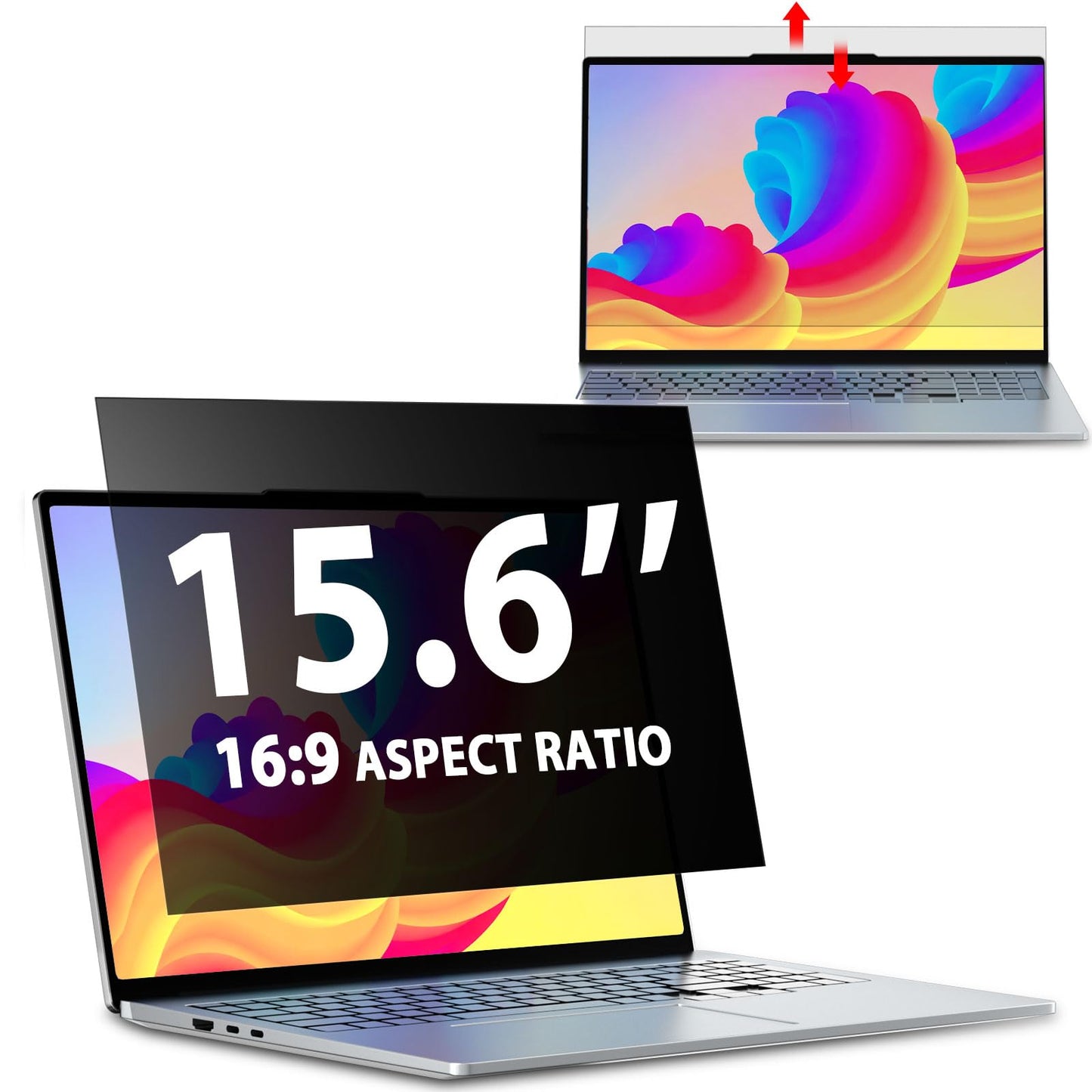 Laptop Privacy Screen 15.6 Inch 16:9 Aspect Ratio, Laptop Screen Privacy Shield Compatible With Lenovo Hp Dell Acer Asus Thinkpad Envy Xps, Removable