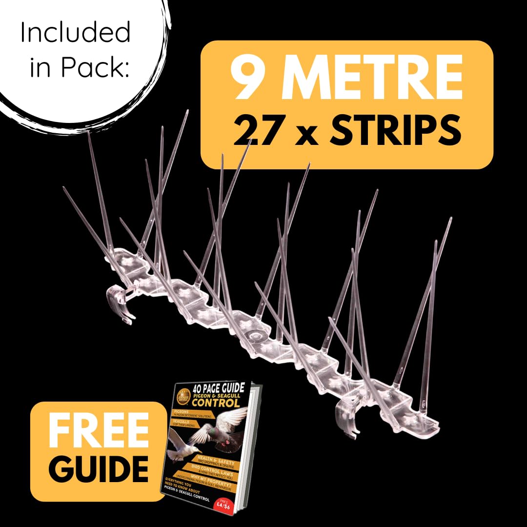 Defender Bird Spikes | Gutter Pack for Seagulls & Pigeons | Ready Assembled | 9 Metre Pack
