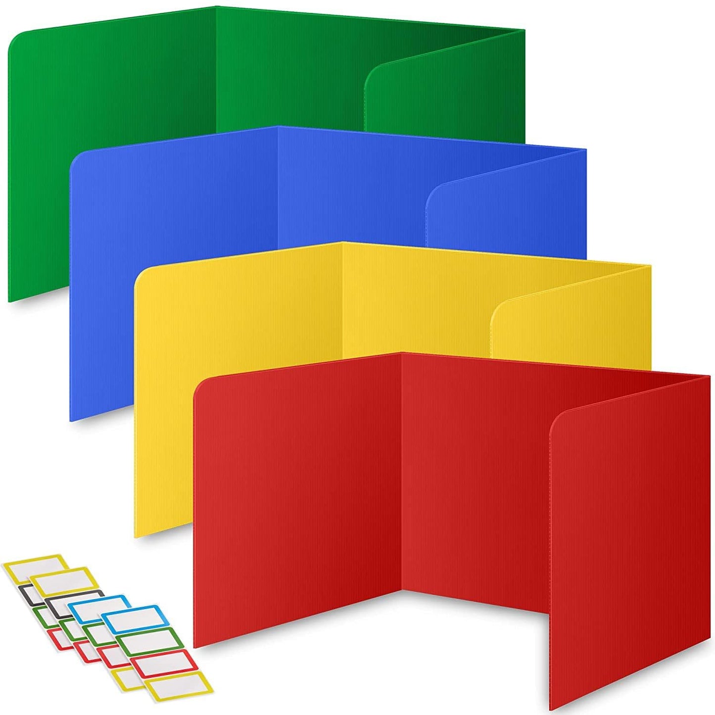 4-Pack Colorful Desk Privacy Dividers - for Student Testing and Easy Privacy Protection