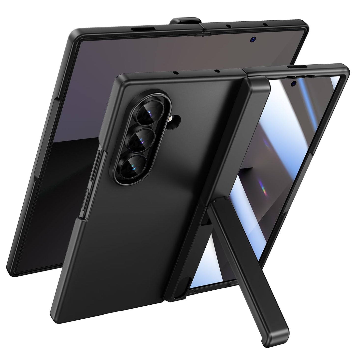 Doeshine for Samsung Galaxy Z Fold 7 Case with Kickstand & Front Screen Protector, [Support Wireless Charging] Magnetic Hinge Protection,