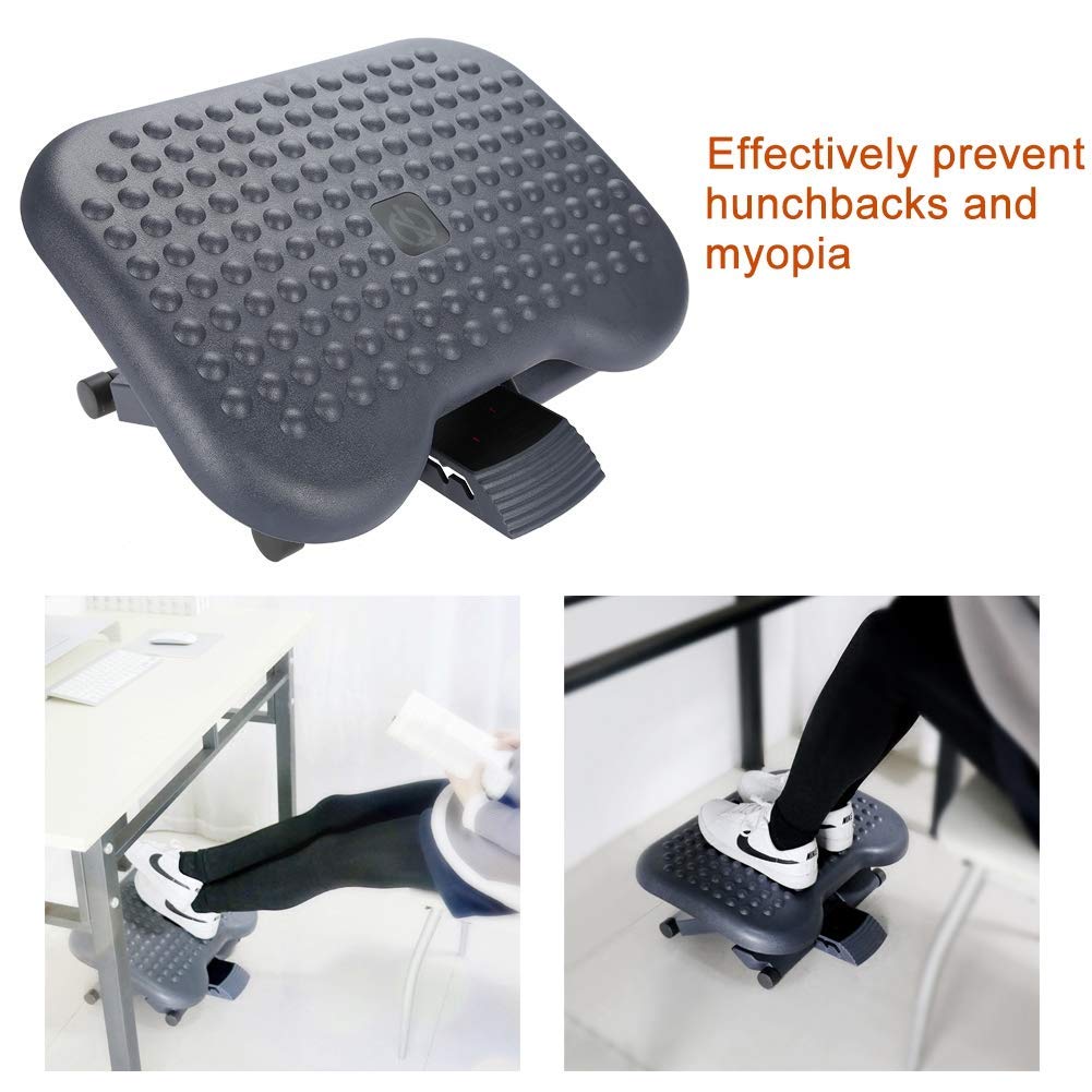 Ergonomic Foot Rest Under Desk, Height Adjustable Plastic Footrest with Massage Point for Office Home