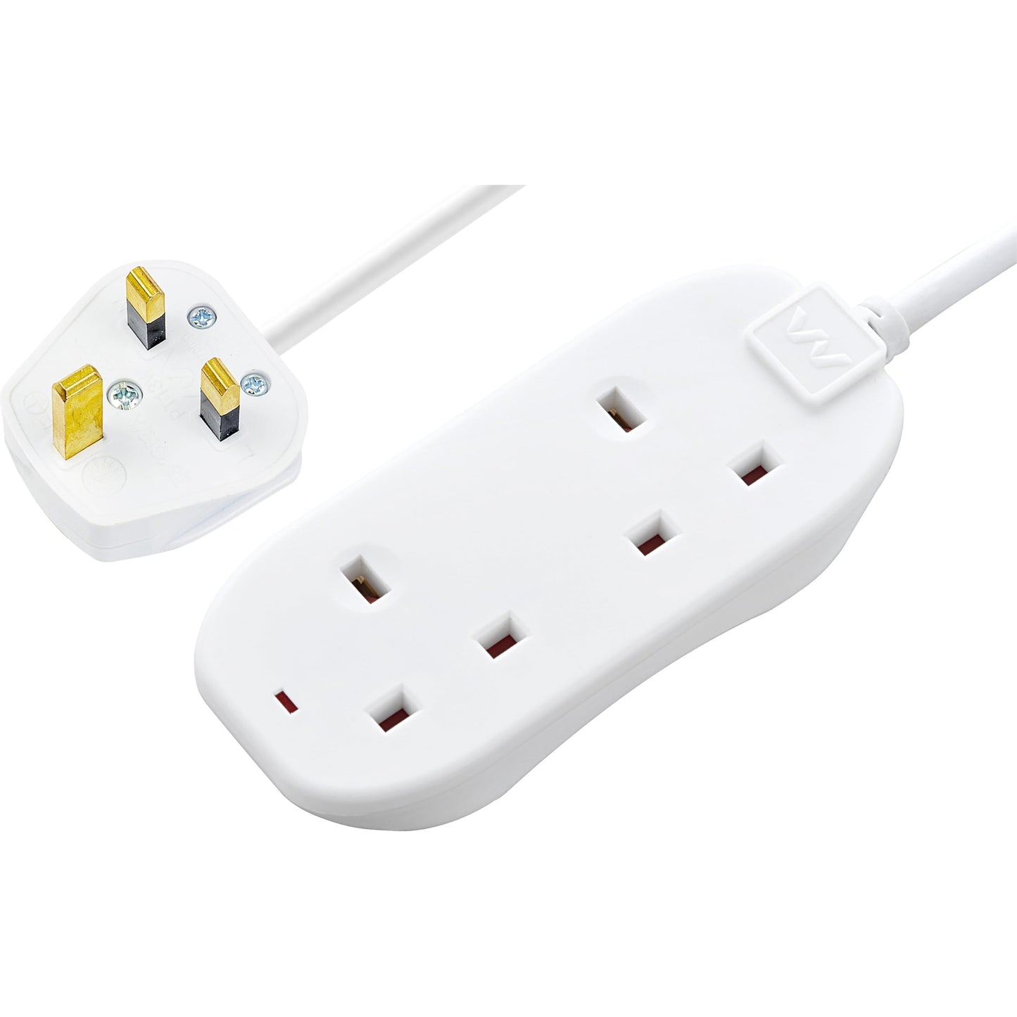 Masterplug Two Socket Double Extension Lead, 10 Metre Cable, Power LED Indicator, Unswitched, 2-Way Plug Extension Cable, Power Strip, Basic Power,
