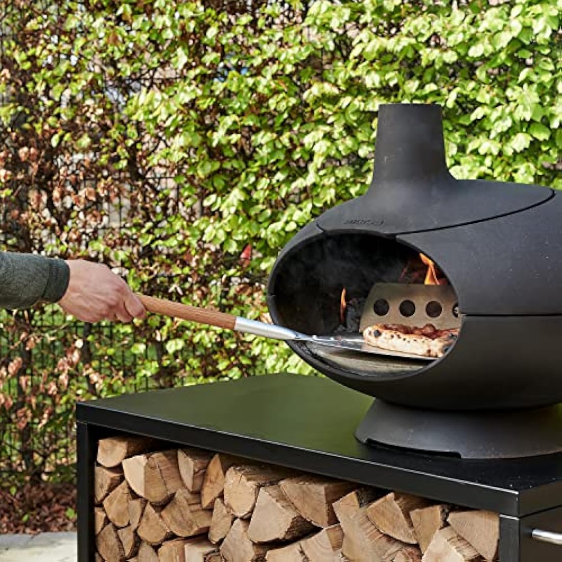 Morsø Pizza Peel for Morsø Outdoor Oven and Pizza Ovens, Teardrop-Shaped, 72 x 30 cm, Aluminium with Oak Wood Handle