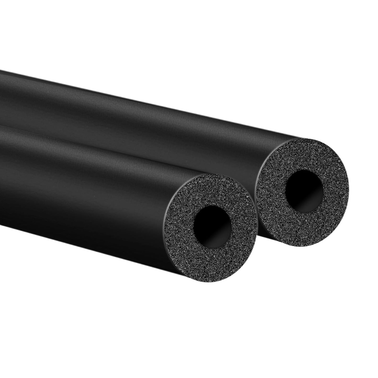 UNIFAMILY Pipe Insulation Foam Tube, 2PCS 3.3FT 15mm Pipe Insulation, Black Foam Pipe Insulation Hollow Pipe Cover for Pull-up Bar Handle/Roof Rack/AC