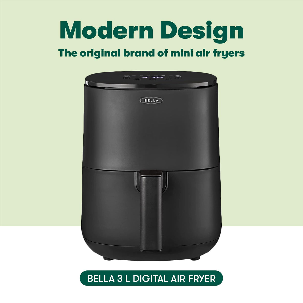 BELLA 3 L Touchscreen Air Fryer Oven and 5-in-1 Multicooker with Removable Nonstick Dishwasher Safe Crisping Tray and Basket, 1400 Watt Heating