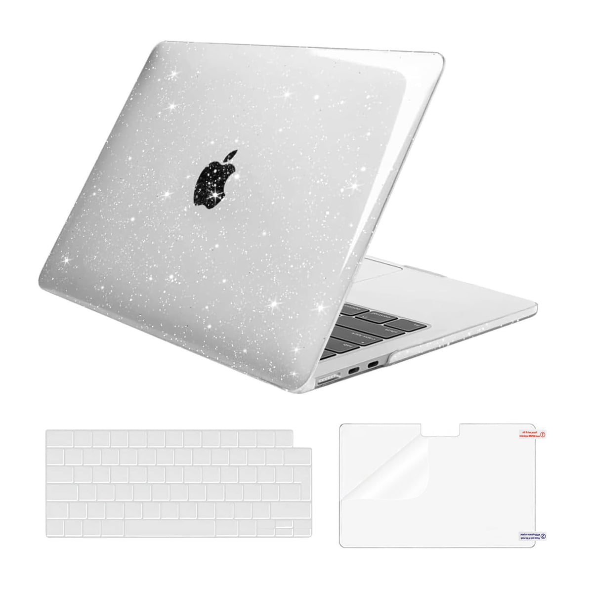 MOSISO Compatible with MacBook Air 13 inch Case 2026 2025 2024-2022 M4 A3240 M3 A3113 M2 A2681, Glitter Sparkly Hard Shell &Keyboard Skin&Screen