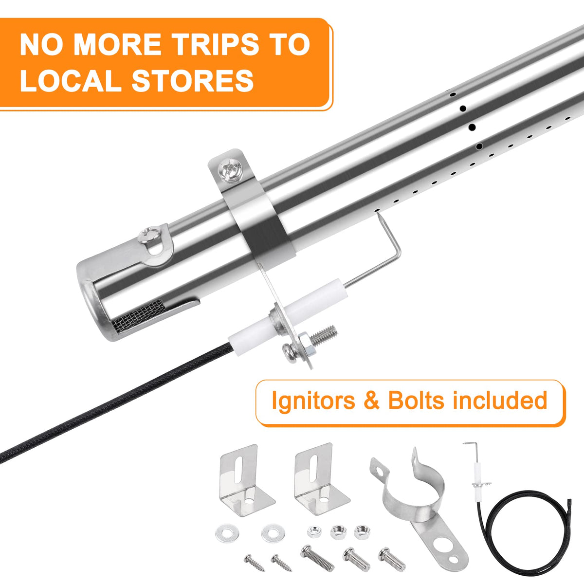 GFTIME Universal Adjustable Burner & Heat Plate bbq spare parts for Charbroil, Outback, Barbecook, Jamie Olivier, CosmoGrill, Stainless Steel