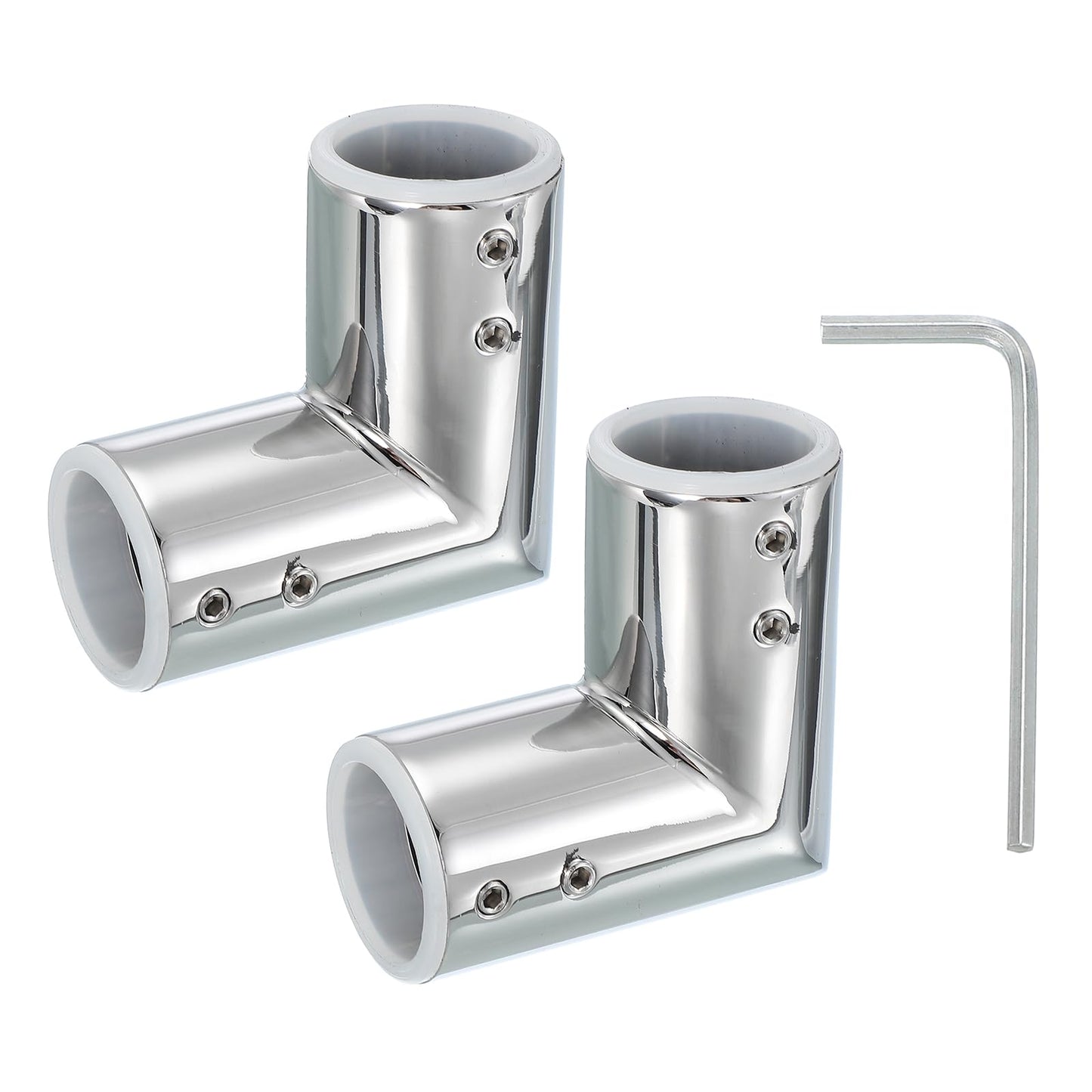 PATIKIL Window Corner Curtain Rod Connector, 2 Pcs 90? Curtain Rod Corner Connector Hinged Elbow Connector with Screwdriver for 1 Inch Bay Window