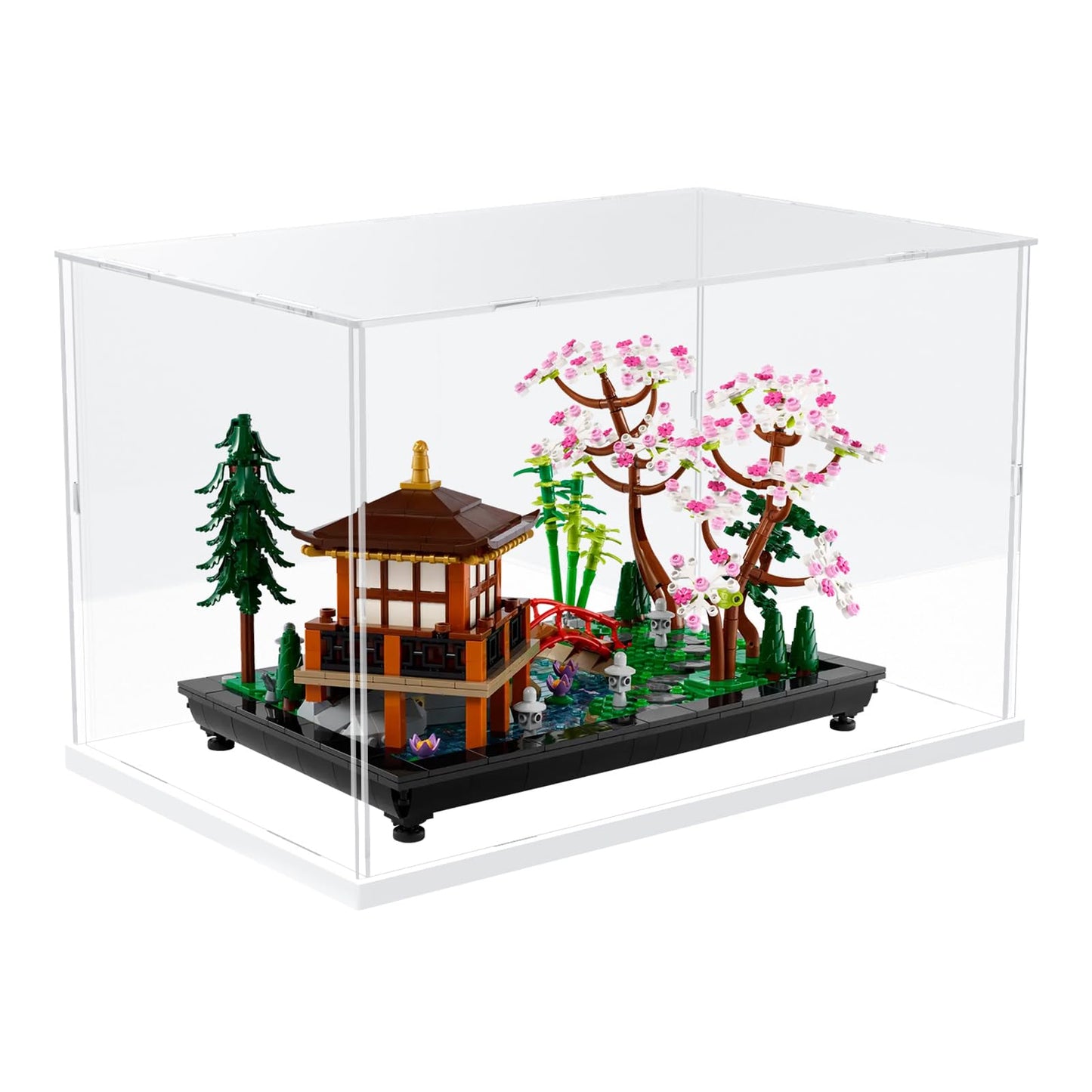 Nynelly Acrylic Display Case for Lego Tranquil Garden 10315 for Lego Ducati 42107 Vespa 10298 Models Figures
