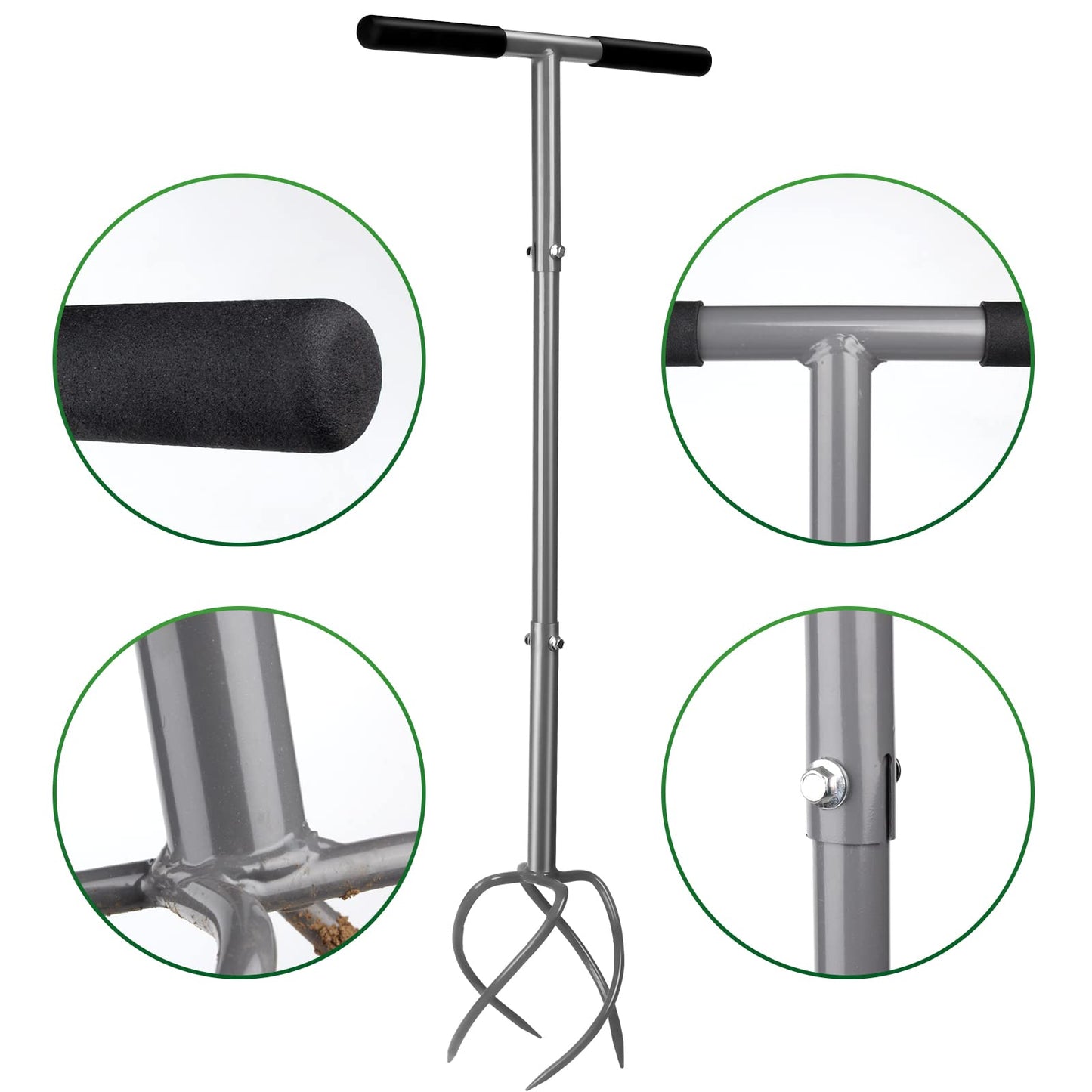 Walensee Upgrade Twist Tiller Manual Hand Tiller Garden Claw Cultivator with a Removable Big Claw, Garden Claw Tool Long Handle Steel Tiller Lawn