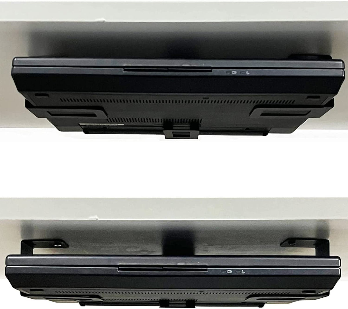 (3) Laptop Holder Under Desk Laptop Mount Organizer Rack Storage Shelf, Add On Under Table Laptops, Keyboard, Routers, Modems, Cable Box