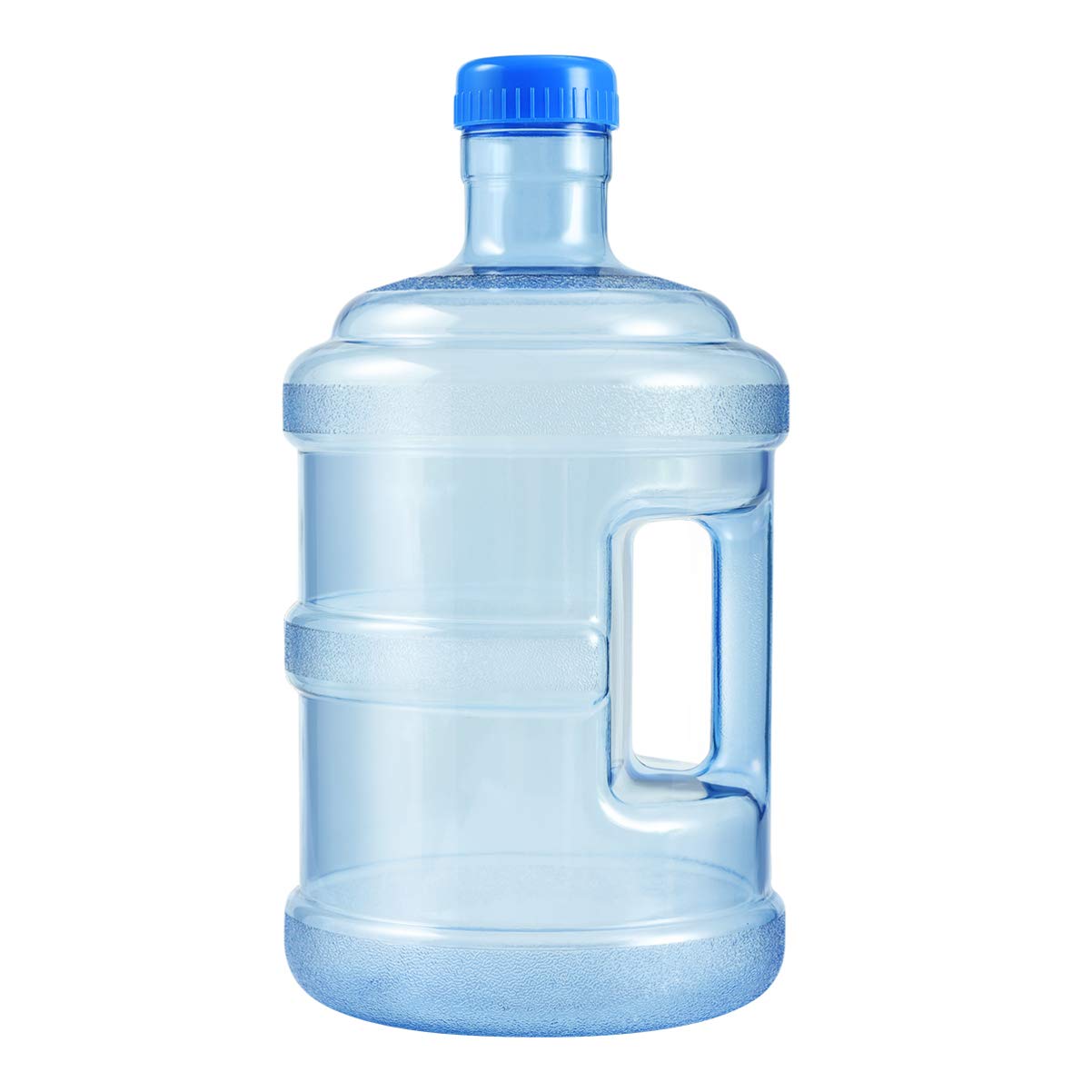 CLISPEED 5L Water Bottle With Screw Cap, Food Grade Mineral Water Bottle Jug Container Easy Grip Carry Handle for Sports Outdoor Travel Camping