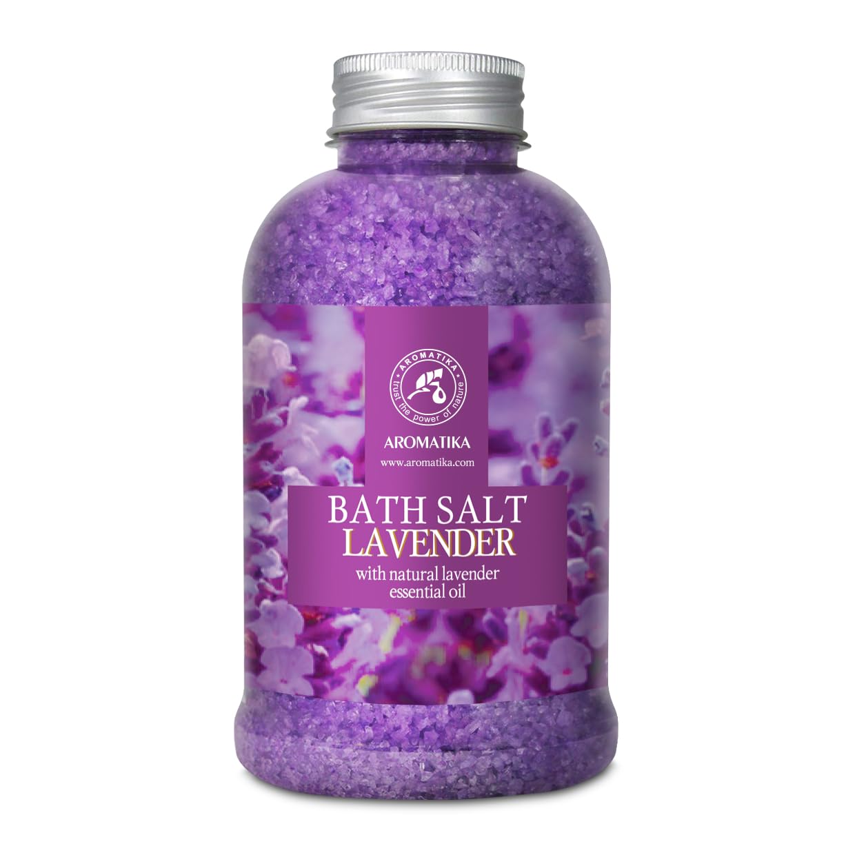 Bath Salt Lavender w/Natural Essential Oil 600g for Calming and Relaxation - Aromatherapy Salts