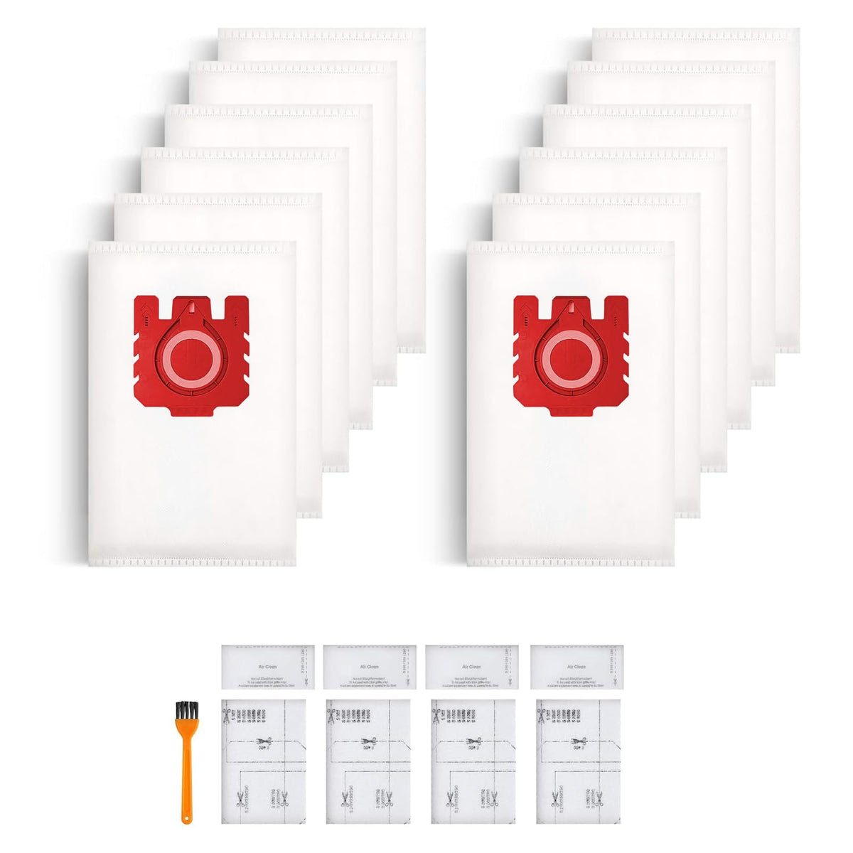 12 Packs FJM Hoover Bags Replacements Compatible with Miele C3 Hoover Dust Bags FJM for Complete C1, Compact C1, Compact C2, S6 S4 Series with 4 Set