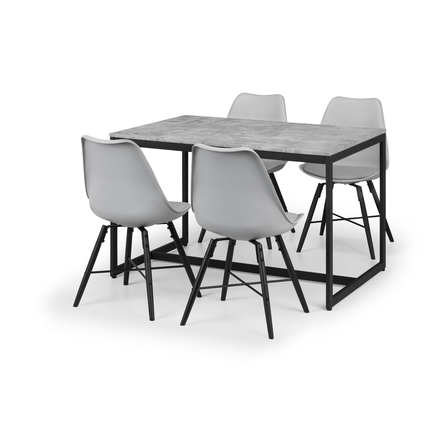 Julian Bowen Kari Dining Chairs, Set of 2, Grey - H83 x W48 x D54cm