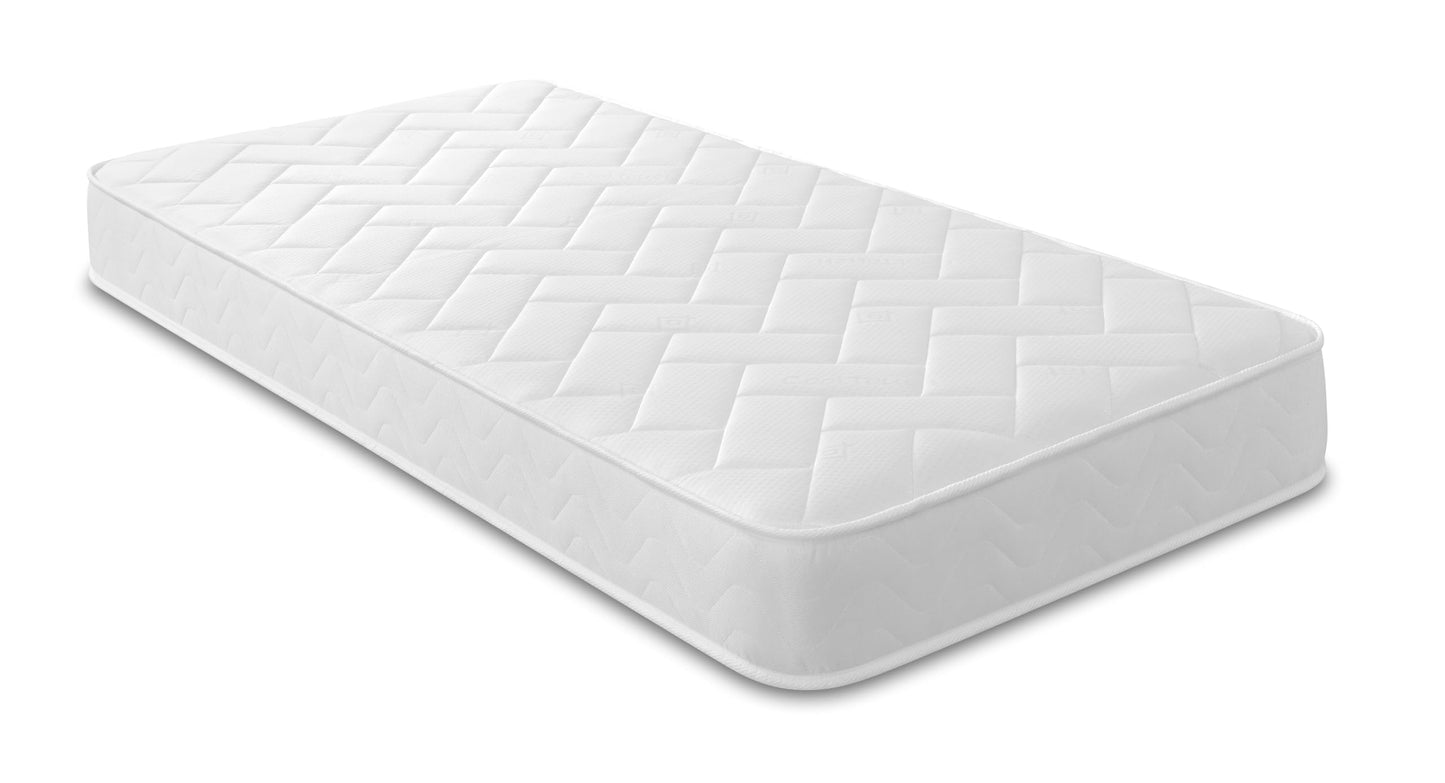 Starlight Beds Quilted Brick Sprung Hybrid Double Mattress with Memory Foam Layer. Soft Firmness, White, 18cm Deep. 4ft6 Mattress (135cm x 190cm)