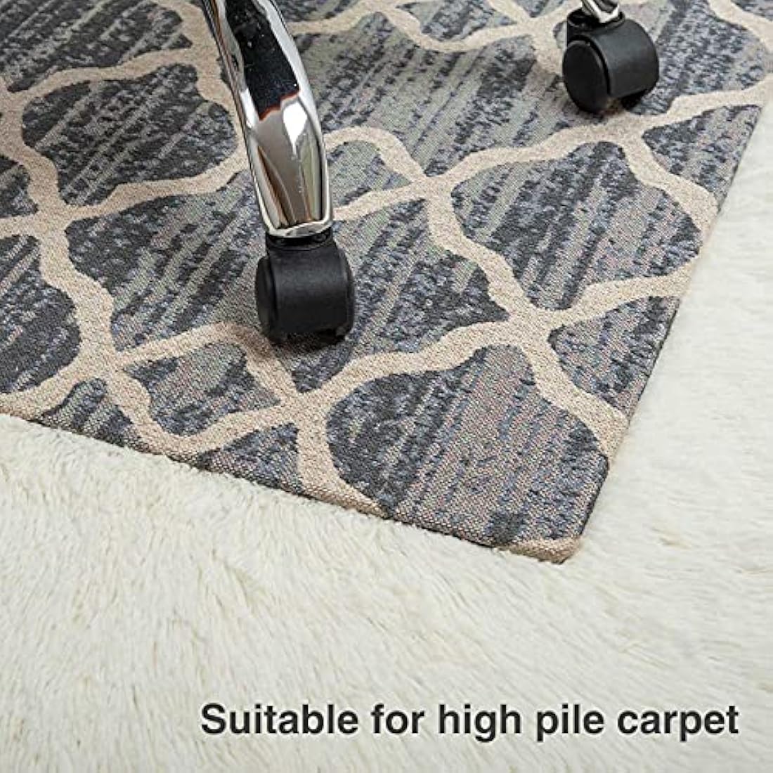 Luxury Chair Mat for Carpeted Floor,Office Chair Mat hardwood floors, 120 X 90cm Multi-Purpose Carpet Protector for Home and Office, protects floors, anti-skidding and stop noise, Santiago