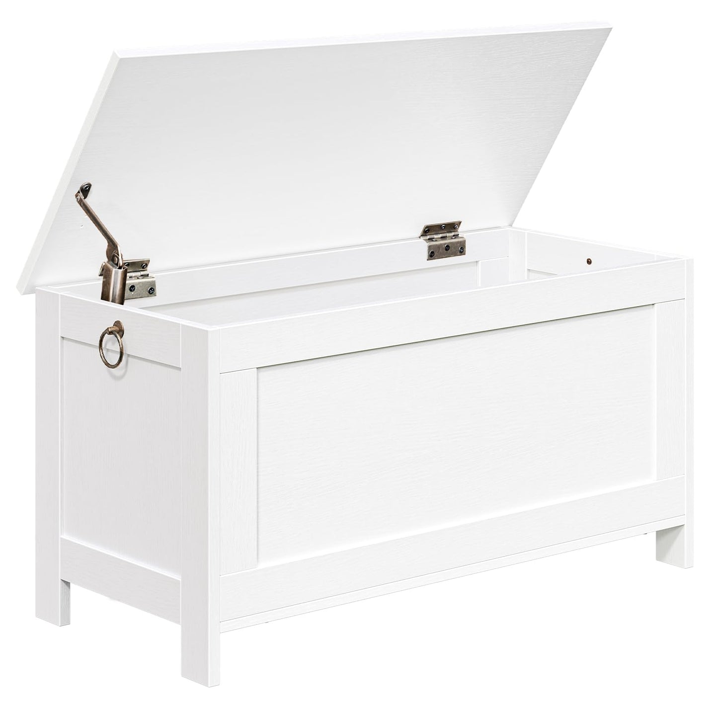 HOOBRO Storage Chest, Wooden Storage Box, Large Storage Trunk with Lid, Toy Box Organizer Unit, Wooden Shoe Bench, Modern Style, 76 x 40 x 48 cm