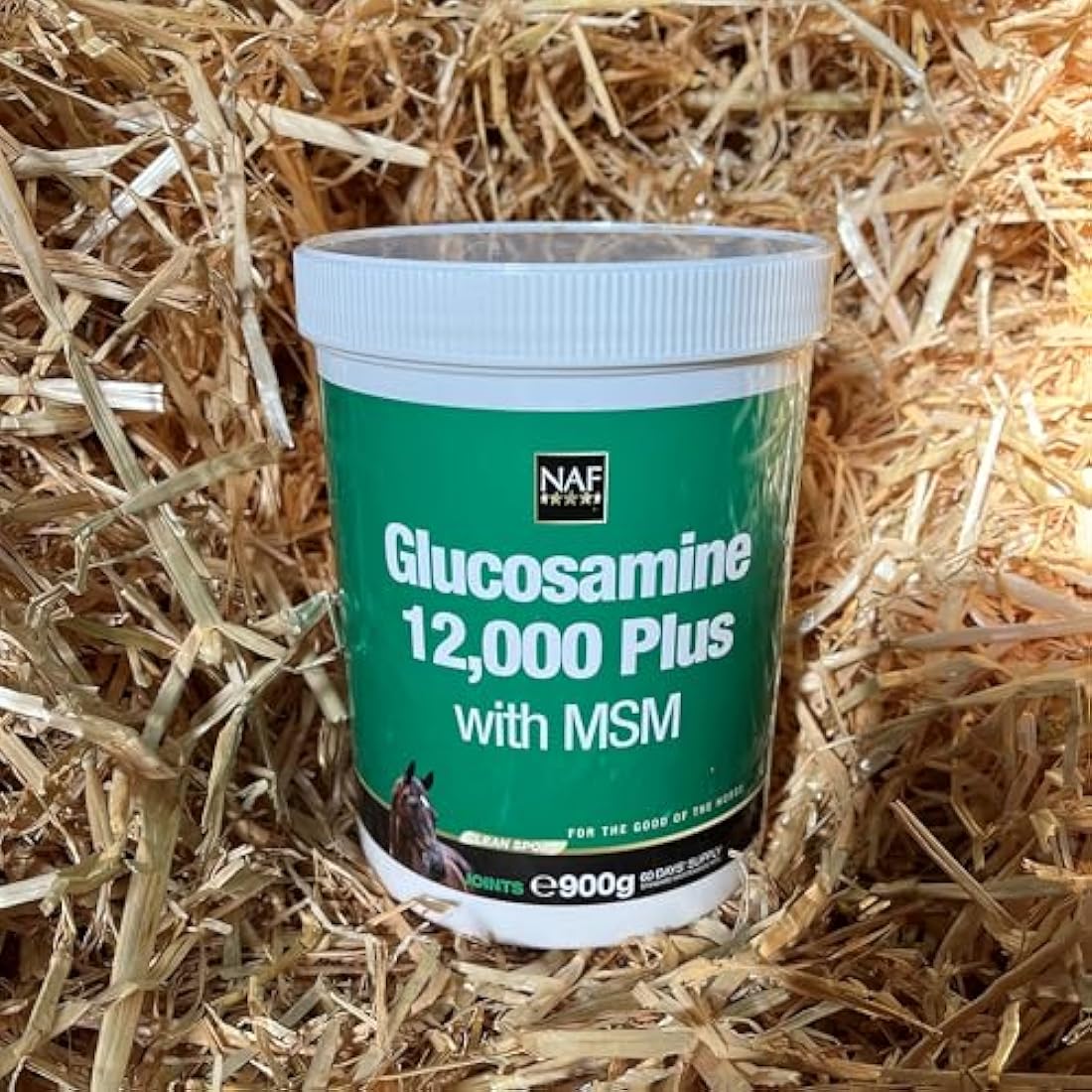 NAF Glucosamine 12,000 Plus with MSM – 900g Joint Support Supplement for Horses – High-Strength Glucosamine Sulphate & MSM – Supports Mobility, Flexibility & Connective Tissue Health
