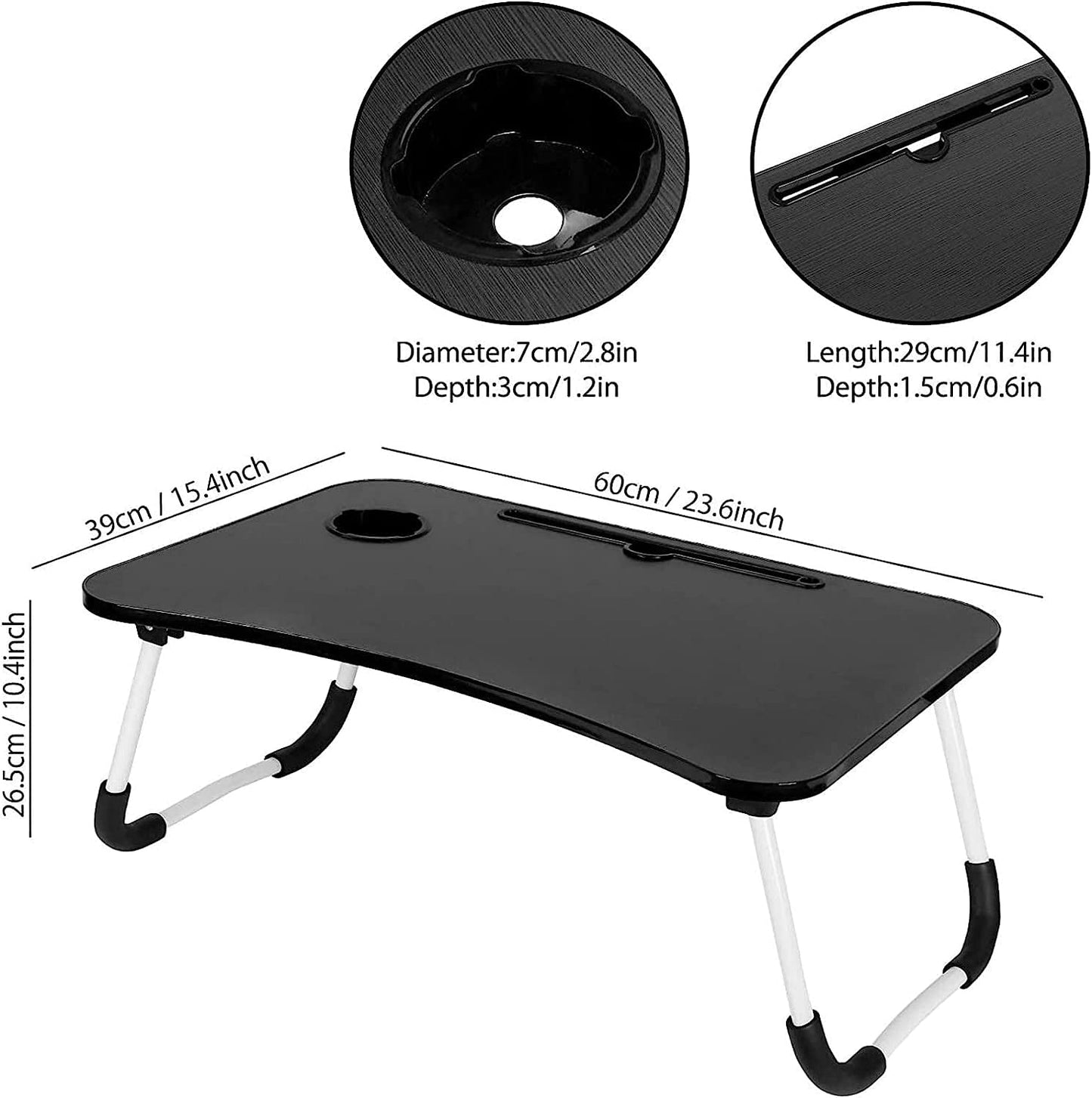 BSTMOME Laptop Desk Bed Stand Foldable Laptop Table Folding Breakfast Tray Portable Lap Standing Desk Reading and Writing Holder with Drawer for Bed