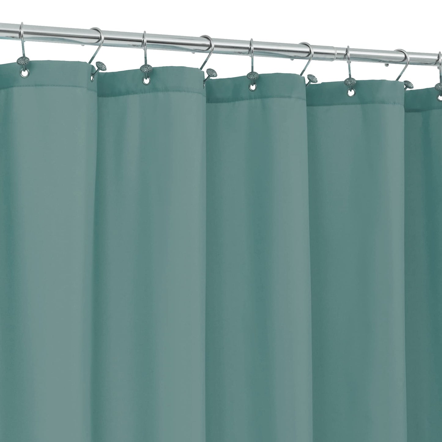 ALYVIA SPRING Teal Fabric Shower Curtain Liner Waterproof - Soft & Light-Weight Cloth Shower Liner with 3 Magnets, Hotel Quality & Machine Washable -