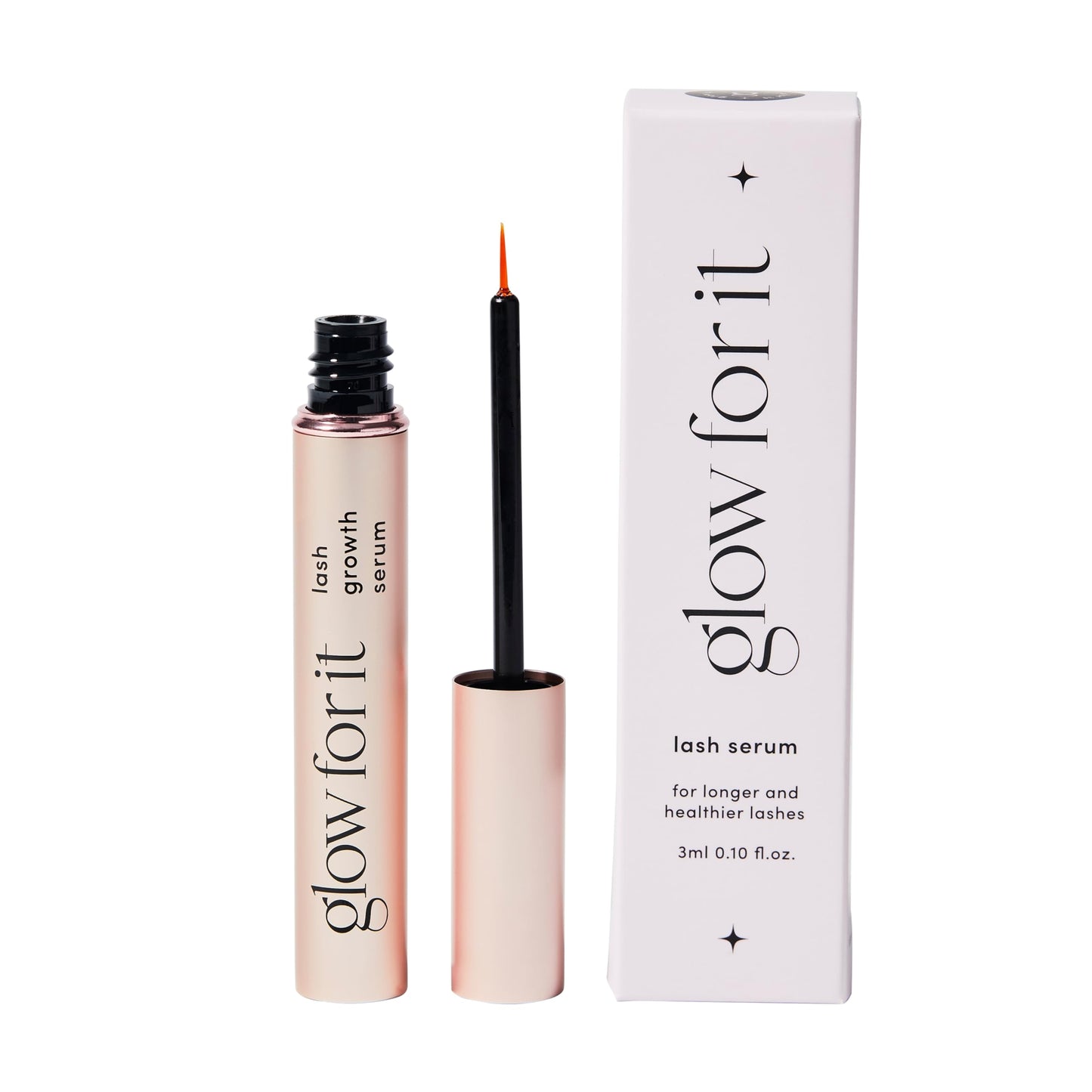 Glow For It - Lash Growth Serum | Enhances Eyelash Length & Volume | Water Based Serum | Natural & Cruelty-Free Formula with Biotin, Peptides &
