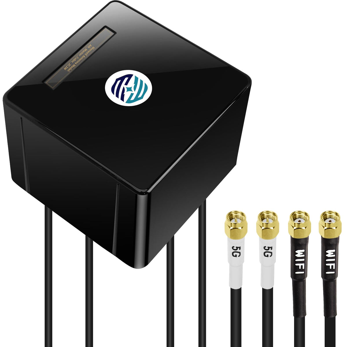 Maswell Combo Antenna 4-in-1 2X2 MIMO 5G and WiFi 6E Outdoor, Omni 600-8000MHz Aerial 6dBi for Cellular 5G 4G+ LTE-A with SMA-Male RP-SMA