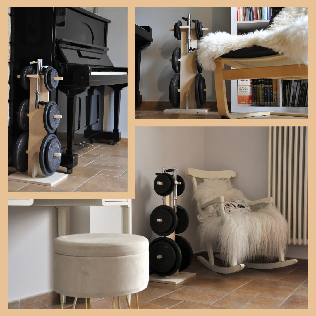 Meanswood Keep Up | Weight holder | Home gym weight holder | Disc rack | Vertical disc weight holder | Wood
