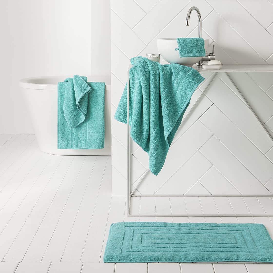 TODAY Maxi Bath Sheet, 100% Cotton, Sea Green, 150 x 90 cm