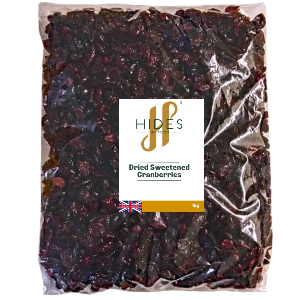Hides Fine Foods - Dried Sweetened Cranberries 1kg - Suitable for Vegetarians - Baking - Granola - Breakfast - Muffins - Snacking - Desserts - A Good