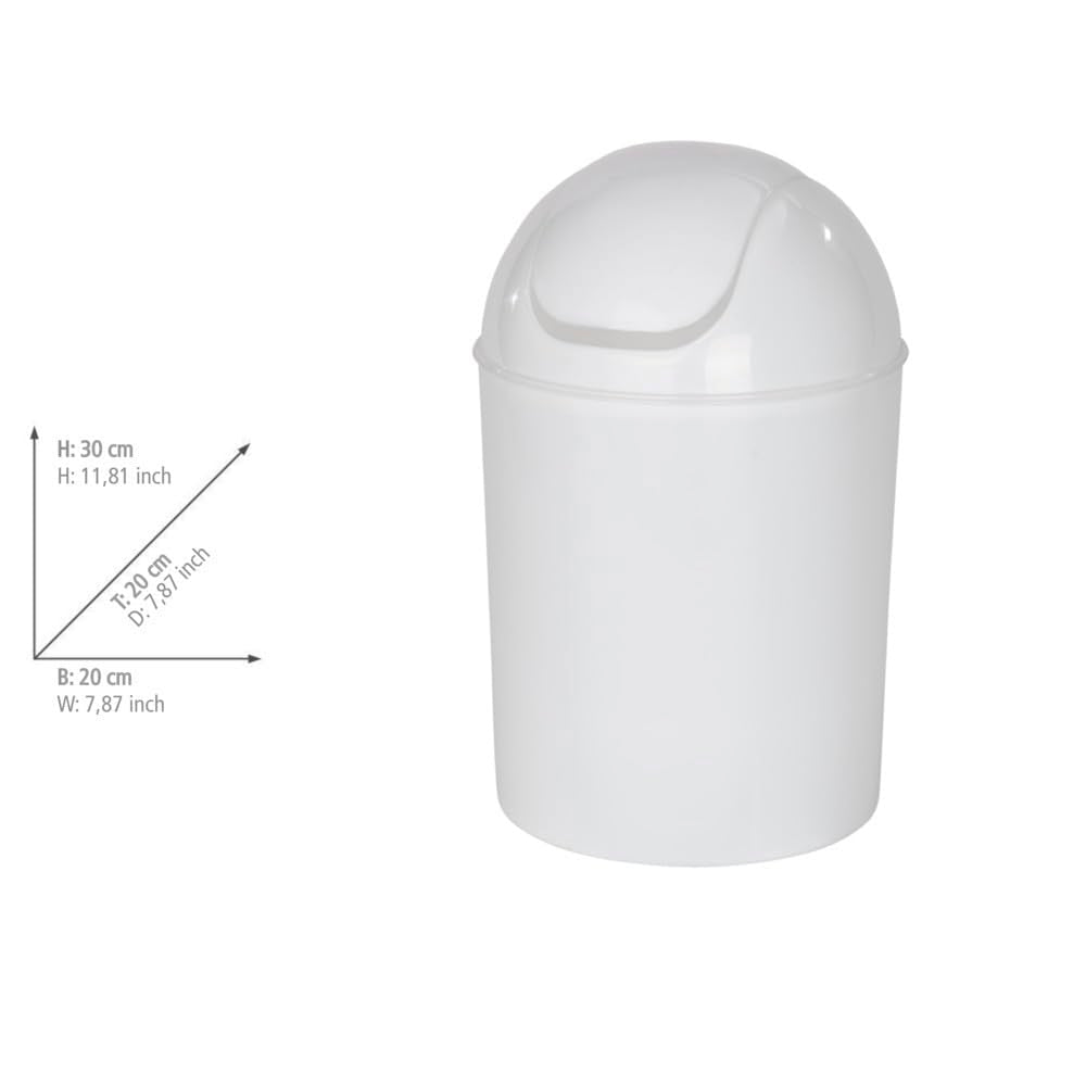 WENKO Pedabin Economic Blanco 20x30 cm, PP, White, 20 x 20 x 30 cm