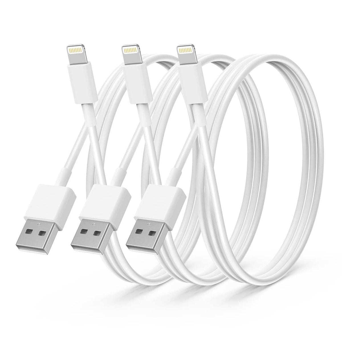 CyvenSmart 3Pack Apple MFi Certified iPhone Charger 2M,iPhone Lightning to USB A Cable 2 Meters,Fast Charging Lead for 12 SE 2020 11 Xs Max XR X 8