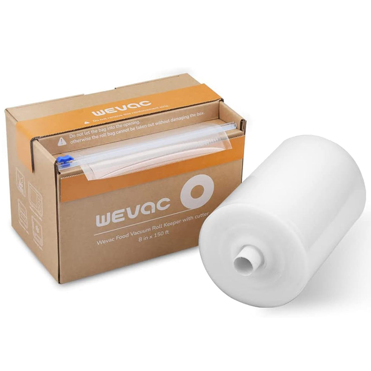 Wevac 20 x 4500cm Food Vacuum Seal Roll Keeper with Cutter, Ideal Vacuum Sealer Bags for Food Saver, BPA Free, Commercial Grade, Great for Storage,