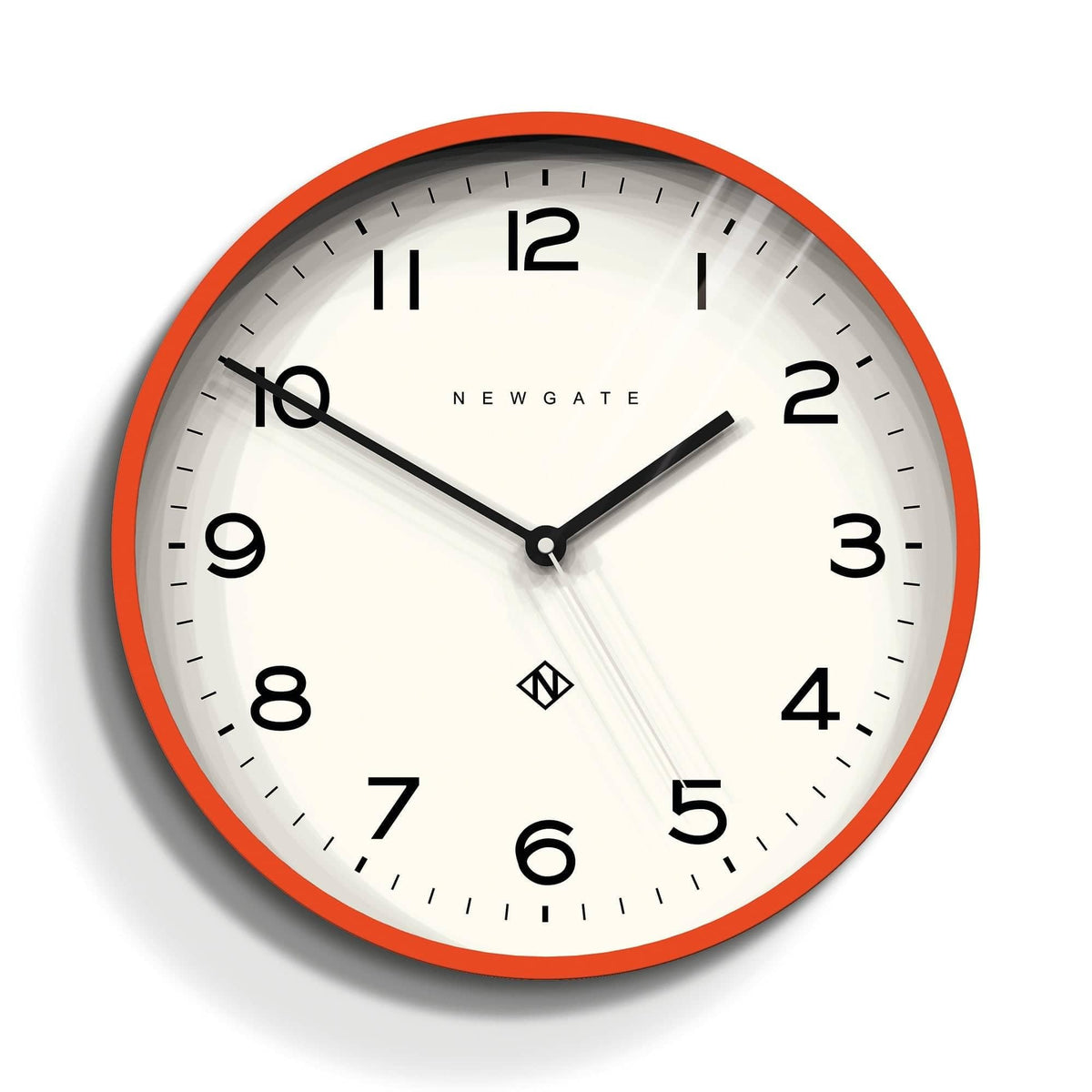 NEWGATE Echo Number Three Modern Wall Clock Wall Clocks - Round Clock - Kitchen Clock - Clocks for Living Room - Office Clock - Contemporary Case -
