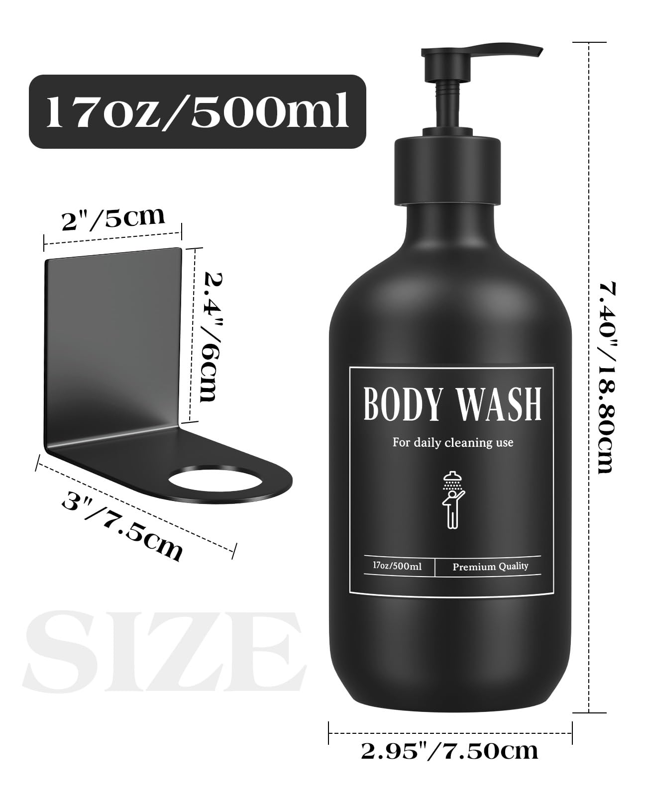 Luxspir Shampoo and Conditioner Dispenser 3 * 500ml No Drill Wall Mount