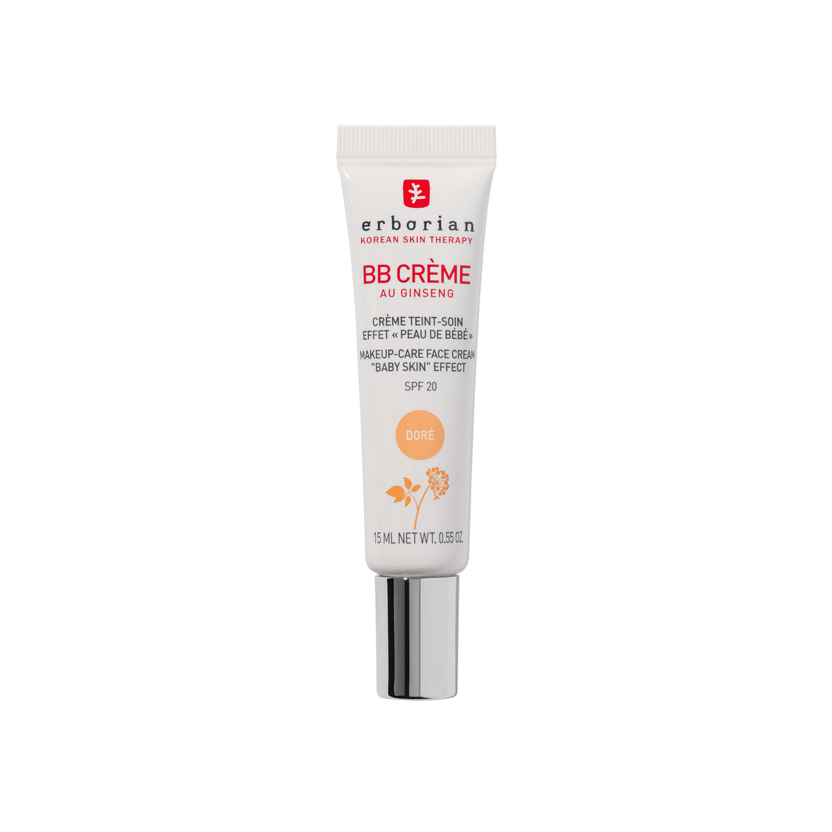 Erborian - BB Cream With Ginseng - Complexion Cream - "Baby Skin" Effect - Korean Cosmetic Treatment 5 -In -1 For SPF 20 - Dor? 15 ml
