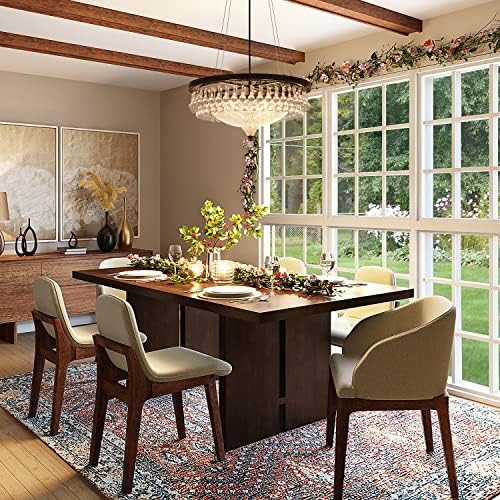 Wellmet Modern Black Crystal Chandelier, Drum 4-Light Crystal Droplet Chandelier Lighting Fixture for Living Room, Foyer, Kitchen, Dining Room, Bedroom 21.65''W