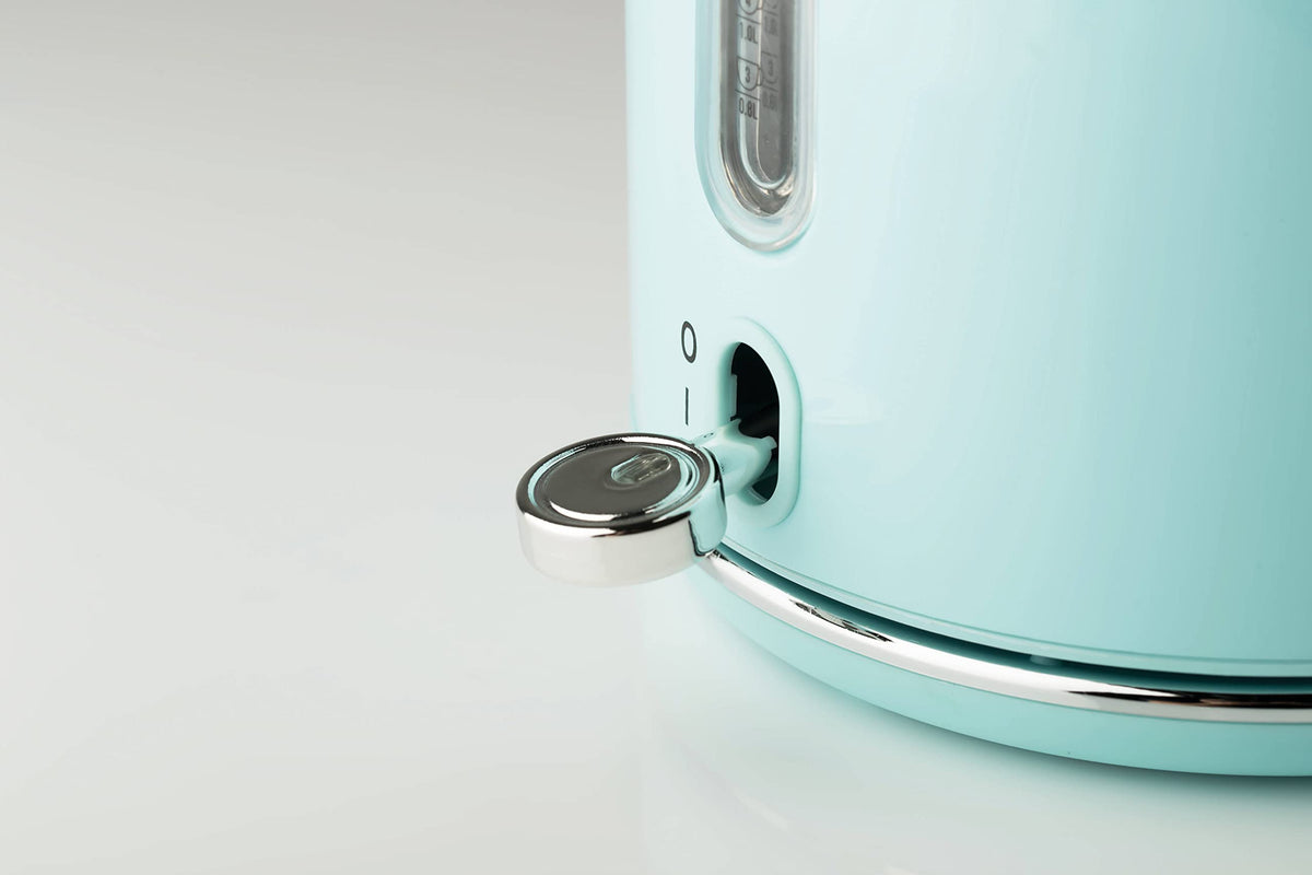 Haden Heritage Blue Electric Kettle - Energy Efficient - Rapid Boil and Boil Dry Protection - Stainless Steel Housing - Retro Kettle - 3000W - 1.7